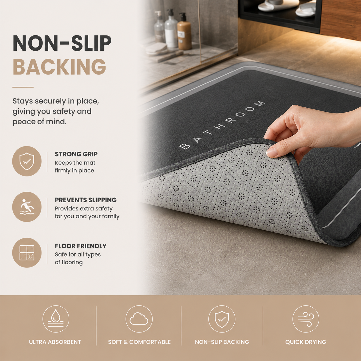 Zupy UltraDry™ Absorbent Bath Mat