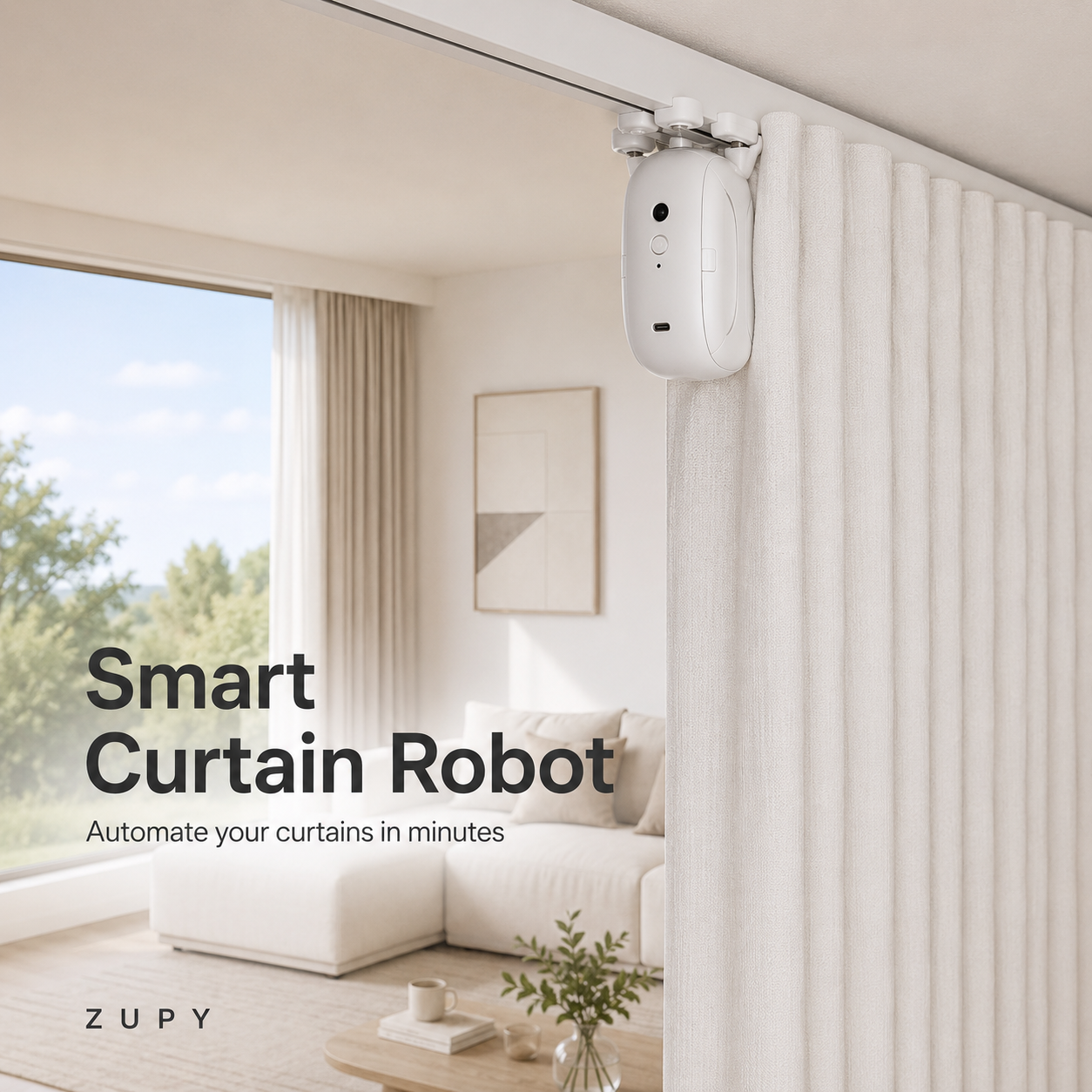 Smart Curtain Robot – Automatic Curtain Opener for Rod, U-Track & T-Track