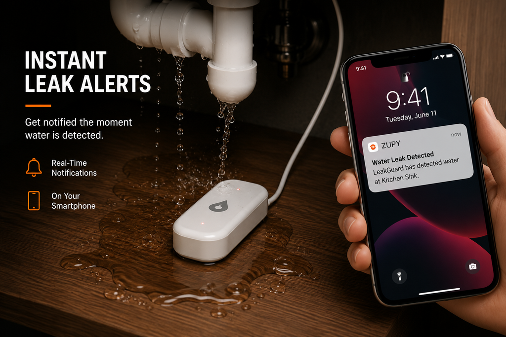 Zupy LeakGuard™ Smart Water Leak Detector